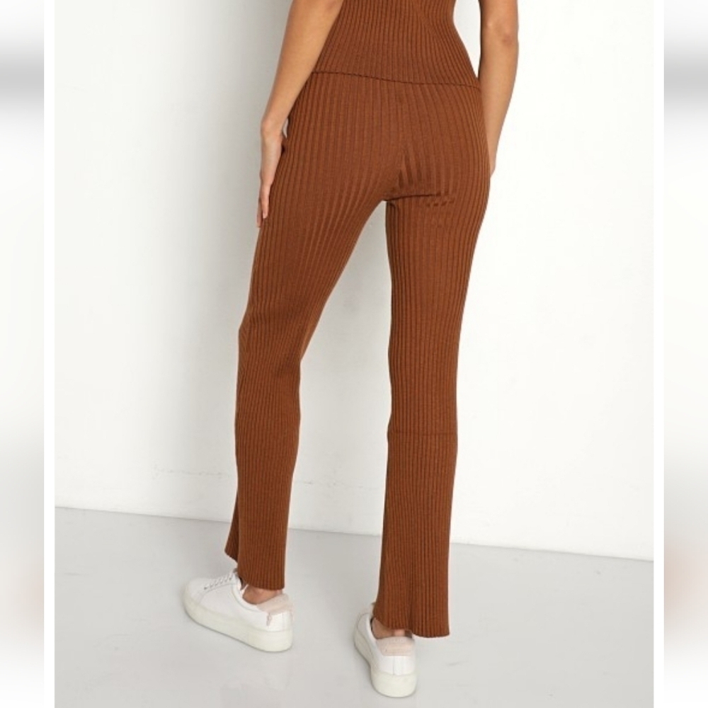 Callahan Trish Rib Knit Pant Rootbeer Size Large - Picture 3 of 6